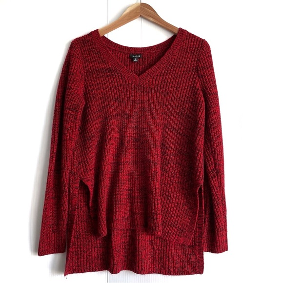 Torrid Deep Red V-Neck Sweater - Picture 2 of 9